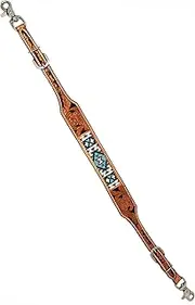CHALLENGER Western Beaded Tooled Leather Adjustable Wither Breast Collar Strap 10518