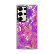 Galaxy S25 Ultra Clear Magnetic Case Groovy Floral