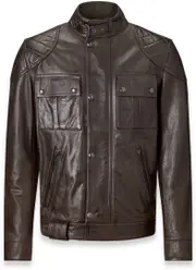 Belstaff Brooklands Motorcycle Leather Jacket, black, Size 4XL for Men