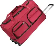 [ZGUZMCMK] Luggage Bag with Wheels with Handle Wear Resistant Foldable Design Travel Suitcase Duffle Bag for Men and Women Car Travel, Red