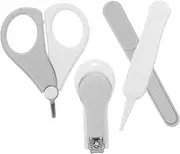 ibasenice Stainless Steel Nail Kit Infant Nail Clipper Scissor File Tweezer Manicure Set Storage Case for Home Travel