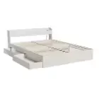 NNEDSZ Bed Frame Double Size Mattress Base wtih Charging Ports 2 Storage Drawers