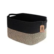 Cube Storage Bins - Towel, Book, Cloth, Shoes, Closet Shelf Woven Black