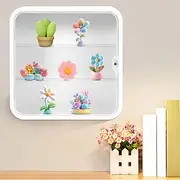 Wall-Mounted Doll Storage Box, Acrylic Doll Display Case with Dust and Moisture Proof Solid Adjustable Toys Case Clear Acrylic Display and Storage Box for Little Figures (White)