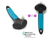 MGT Pet Grooming Dog Cat V-RAKE DOUBLE ROW PIN DEMATTER MAT PICKER COAT Tool