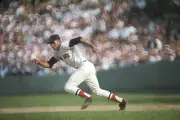 World Series Boston Red Sox Reggie Smith In Action Baseball 1967 OLD PHOTO