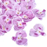 20Pcs 2.8" Artificial Silk Butterfly Orchid Flower Heads for DIY, Purple