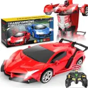 Wireless Remote Control Transforming Robot One-Button Transformation Car Toys