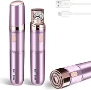 Gurelax Hair Removal Epilator for Women, Rechargeable Facial Epilator Hair Remover, 2-in-1 Electric Epilator & Shaver, 18 Carat Gold Plated Head, All Ages and Skin Types,with Brush, Pouch
