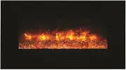 Remii Wall Mount/Flush Mount Electric Fireplace with a Black Glass Surround and Log Set, 86 cm Size