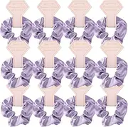 12 Pack Bachelorette Party Favors Scrunchies Bridesmaid Proposal Gifts Hair Ties with Diamond Card,Bridal Shower Wedding Party Supplies,Will You be My Bridesmaid Gift(Purple)