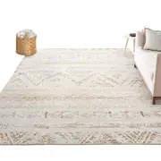 Catzon Modern Rug Fluffy Geometric Washable Non-slip Carpet for Living Room-L