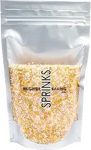 Sprinks Lullaby Glitz Sprinkles - Edible Cake Sprinkles | Holiday Sprinkles | Christmas Sprinkles | Unicorn Sprinkles | Candy Sprinkles | Pink Gold & White Sugar Crystals | Glitter Cake Decor | 500g