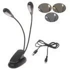 2 Arm Flexible Dimmable 14 LED USB Table Lamp Clip-on Bed Reading Table Lig