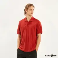 在飛比找momo購物網優惠-【Hang Ten】男裝-經典純棉素色短袖POLO衫(紅)
