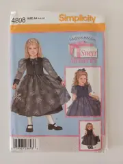 SIMPLICITY Daisy Kingdom Pattern #4808 Girl's & 18" Doll PARTY DRESS & JACKET