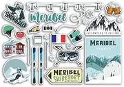 Meribel Sticker Set, A5 Sheet, Vinyl Stickers for Luggage or Laptop, Ski Resort France 79050