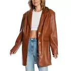 Juicy Couture Oversized Faux Leather Trench Coat /Brown Size Medium