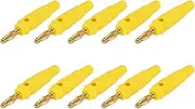 uxcell 10 Pcs 4mm Banana Plugs, 20A 9.5mm OD 53.8mm Length Speaker Wire Cable Plug Connectors, Banana Jack Connector for Speaker Wire Audio Cable, Yellow