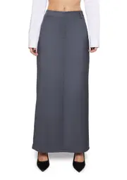 Executive Suite Maxi Skirt - Gray