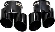Compatible For BMW X5 X6 double outlet stainless steel tailTip G05 G06 exhaust Tip upgrade with high muffler tip nozzle(Black)