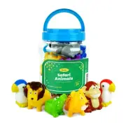 Safari Animals Bath Toy Bucket - 12 Pc Set of Pool & Bath Toys for Toddlers -...