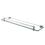 Bathroom Shower Glass Shelf Towel Holder Organizer Wall Mount Silver