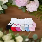 SKEANIE Mary Jane Girls Baby Socks 6 Pack, Pink, 0-12 months