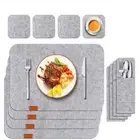 3pcs/Set Felt Dining Table Mat Washable Tableware Pad Home Decor