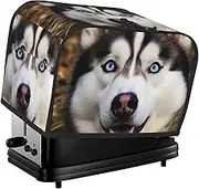 Stupid Husky Dog Toaster Cover 2 Slice Bread Machine Covers Waterproof Universal Size Kitchen Small Appliance Cover with Hang Loop, Dust and Fingerprint Protection