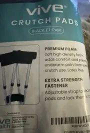 Vive Crutch Pads Black 1 Pair