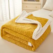 150*200cm Fleece Throw Blanket Soft Fluffy Warm Cozy Plush Fuzzy for Couch Sofa Bed,Yellow