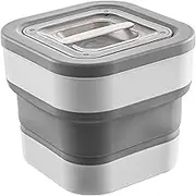 Rice Bin, Rice Storage Containers Collapsible 5 to 12.5KG Rice Bin with Clear Airtight Lid Sealed Rice Container with Non-Slip Bottom Food Container for Rice, Flour, Sugar