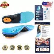 Shock Absorbent Orthopedic Insoles for Flat Feet - Ideal for Work Boots & Sports
