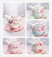 3 pcs New Bone China TEA FOR ONE teapot and teacup set