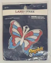 Makit & Bakit Suncatcher Stained Glass Craft Kit RED WHITE & BLUE BUTTERFLY NEW