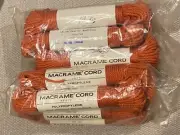 Vintage Lily Macrame Cord ORANGE 12 Rolls Polypropylene 50' (16.2 Yds) Per Roll