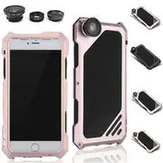 4 In 1 Waterproof Case Wide Angle Macro Fisheye Camera Lens For iPhone 6 / 6s Plus 5.5 Inches 32 GOLD