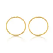 Gold Plated Sterling Silver Plain 16mm Sleeper Earrings