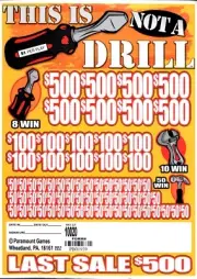 Pull Tab Tickets - Jar Tickets - Game - This is not a drill