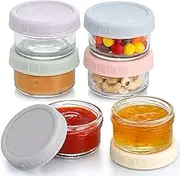 WADY 6Pcs Salad Dressing Container Sets, Salad Dressing Container To Go, 2.36 oz Glass Small Condiment with Lids, Reusable Salad Container Small Containers for Lunch Bento Box, Picnic and Travel