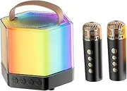 ERINGOGO Mini Karaoke Machine with Microphones Portable Karaoke Speaker for Adults for Birthday Parties and Gatherings Sound and Easy Operation Fun for All Ages