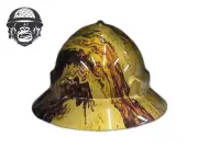 Custom Hydrographic Safety Hard Hat GOLD SWIRL PRO CHOICE WIDE BRIM