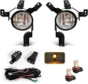 Fog Lights Fog Lamps DRL Front Bumper Daylights Daytime Running Light Halogen LED Bulbs for CRV for CR-V 2007 2008 2009 (Halogen)