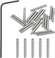 uxcell #4-40x3/4 Internal Hex Socket Set Grub Screws, 20 Pcs 304 Stainless Steel Cup Point Set Screw with Hex Key Wrench for Door Handles Bathroom Fixtures