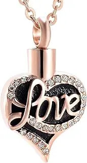 BIAIHQIE Cremation Funeral Stainless Steel Loved Heart to Keep Your Beloved Memorial Ashes Holder Cremation Keepsake Necklace Urn