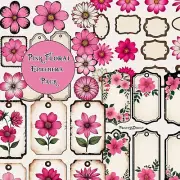80 Piece Pink Junk Journal Tags Ephemera Lot
