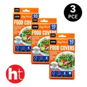 Home Master 3PK Food Covers 10 Bags Designed to fit containers, bowls & Plates