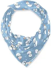 [miaozhen] Silk square lightweight scarf shawl for men for Christmas 35 In Blue Snowman Winter Christmas bufanda elegante para mujer, Blue Snowman Winter Christmas