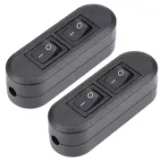 Inline Cord Switch AC 250V 6A Duplex On-Off Rocker Switch for Lamp Light, 2pcs